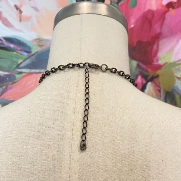 Blue Glass Crystal Drop Statement Necklace - Picture 5 of 5